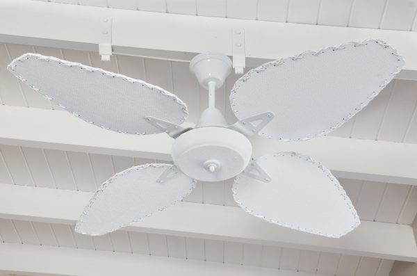 Ventilador SIENA blanco palas y tapa forrada de rattan. Tono blanco - Imagen 3